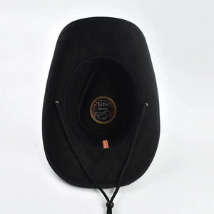 Äkta Läder Cowboyhatt Män