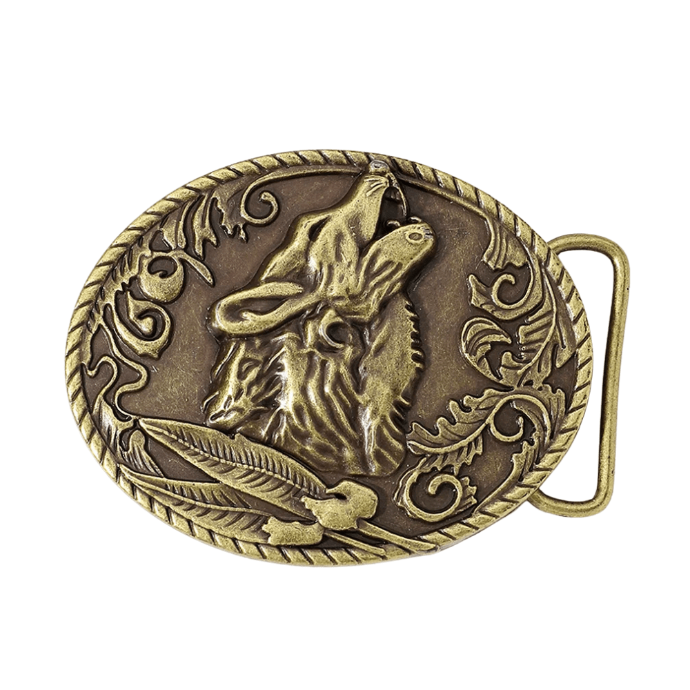 Bältespänne herr western djur vintage metall Varg