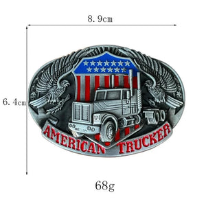 Bältespänne lastbil örn USA trucker patriot Silver