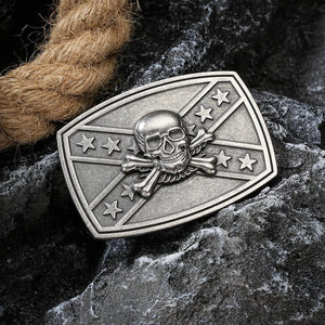Bältespänne med sydstatsflagga och westernmotiv