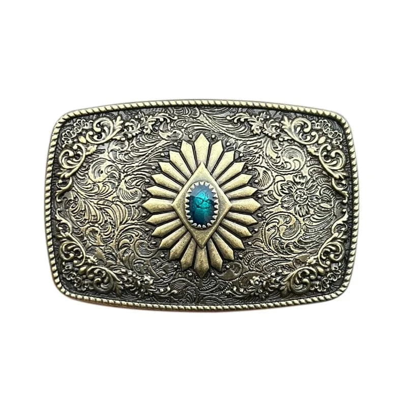 Bältesspänne celtisk stam western stil turkos sten Antik guld