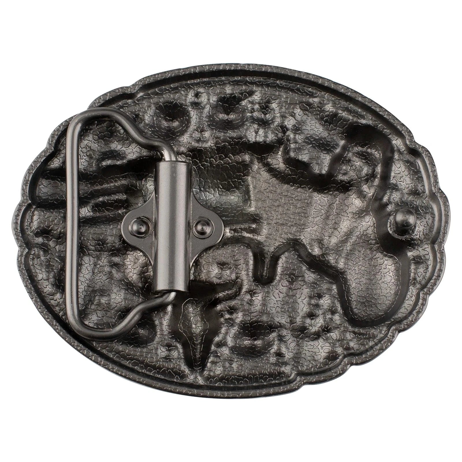 Bältesspänne med revolver turkos stenar western stil Antiksilver