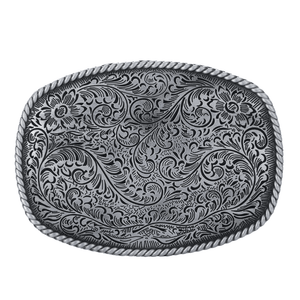 Bältesspänne retro blomma western stil zinklegering Silver