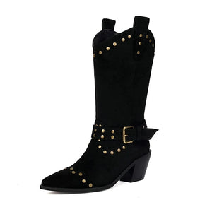 Cowgirl boots mocka Svart / 35