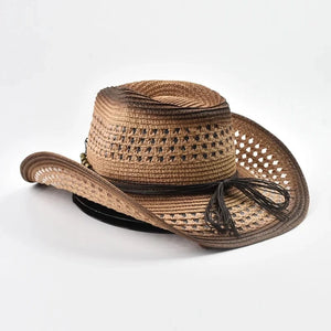 Boho cowboyhatt med fjäril Ljusbrun / Kan justeras
