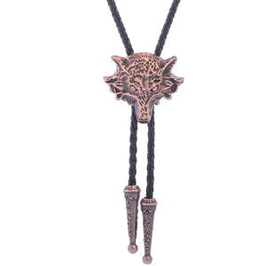 Bolo tie med 3D-varghuvud i metall