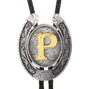 Bolo tie med bokstavsemblem A–Z Silver P