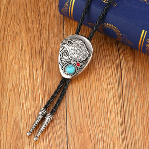 Bolo tie med örn i silver och ädelsten
