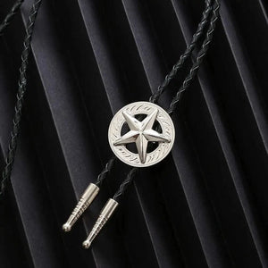 Bolo tie med pentagram i silver
