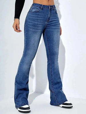 Bootcut jeans dam hög midja