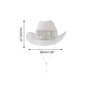 Bride Cowgirl Hatt Vit
