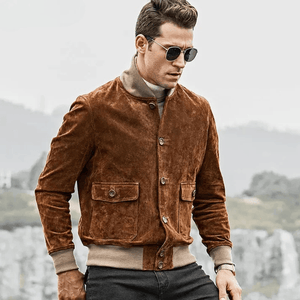 Brun mocka bomber jacka herr