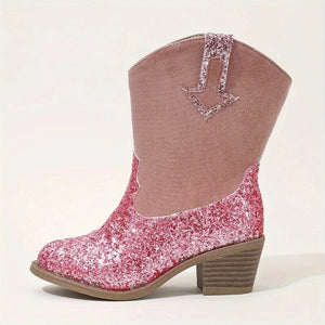 Glittriga Rosa Cowgirl Boots för Flickor