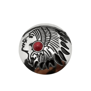 Concho indianhuvud med sten Röd