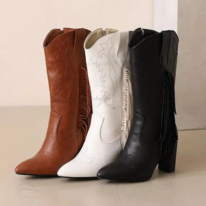 Country Boots med Fransar och Broderi