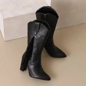 Country Boots med Fransar och Broderi