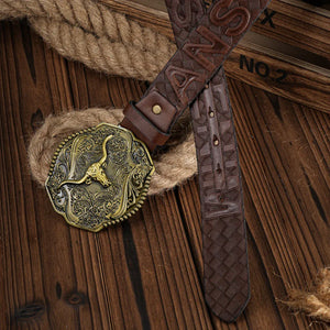 Cowboybälte antikguldt spänne