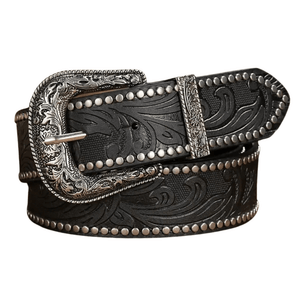 Cowboybälte med Antiksilver Spänne Svart / 120cm