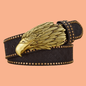 Cowboybälte med Örnbuckles i Guld