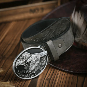 Cowboybälte med silverfärgat örnspänne