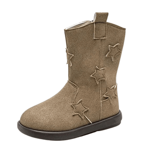 Cowboyboots barn med äkta läder och stjärndetaljer Mörkbrun / 22