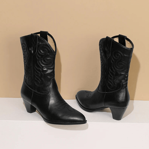 Cowboyboots med klassisk broderad westernlook