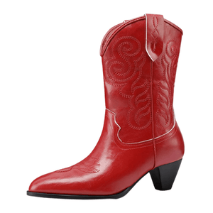 Cowboyboots med klassisk broderad westernlook Röd / 35