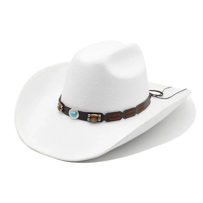 Cowboyhatt Bred Brätte Vit / 57-59cm