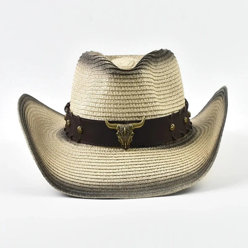 Cowboyhatt halm Beige / Kan justeras