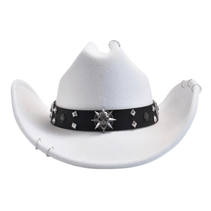 Cowboyhatt med dödskalle Vit / One Size