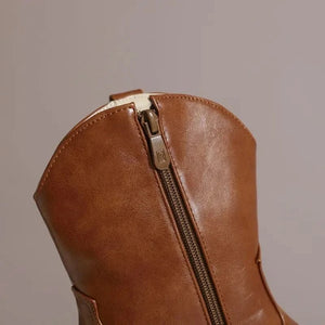 Cowgirl-Ankelboots med Metalltå