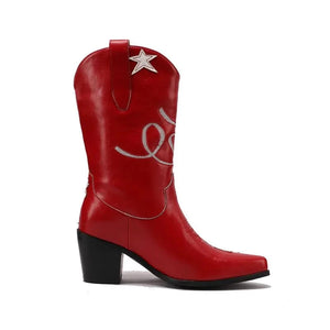 Cowgirl Boots med Stjärnbroderi