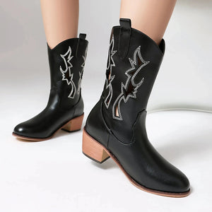 Cowgirl Boots med Utskärningar