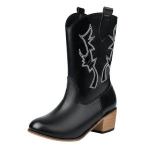 Cowgirl Boots med Utskärningar Svart / 36