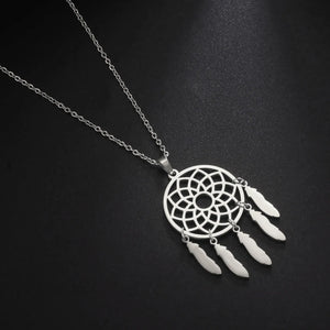Drömfångare halsband i rostfritt stål Silver / 45-50cm
