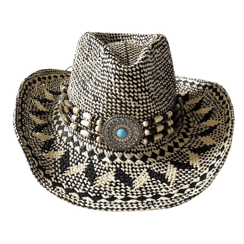 Etnisk Halmcowboyhatt Modell 1 / 56-58cm