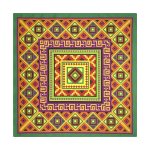 Färgglad Bandana med Geometriskt Mönster Orange och grön
