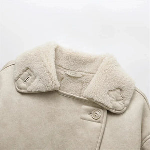 Fodrad skinnjacka dam