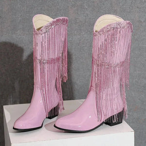 Glamorösa Cowgirl Boots med Fransar