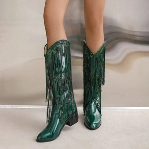 Glamorösa Cowgirl Boots med Fransar