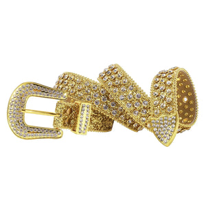 Gyllene westernbälte med strass