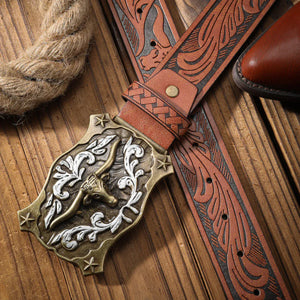 Herr cowboybälte longhornspänne