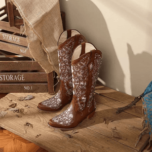 Höga Cowboystövlar med Glitterbrodyr