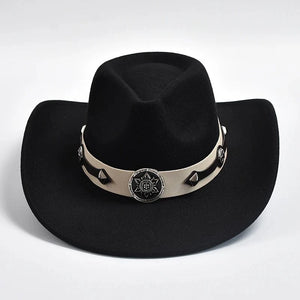 Klassisk Westernhatt i filt Svart / One Size
