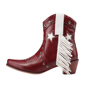 Låga Cowboyboots med Fransar och Stjärnor