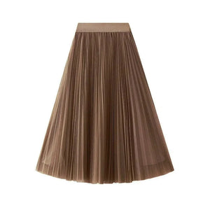 Lång plisserad kjol Khaki / One Size