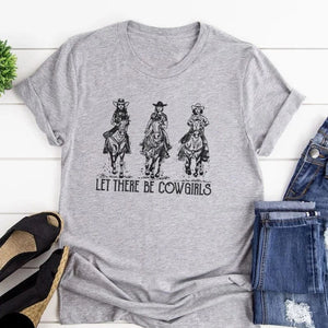 "Let There Be Cowgirls" T-shirt Grå / S