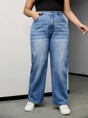 Lösa jeans i plusstorlek för damer