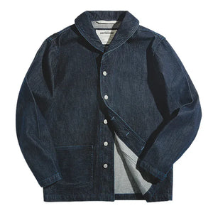 Mörkblå vintage jeans jacka herr