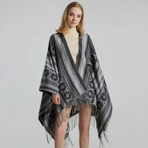 Oppen poncho dam Svart / One Size